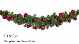  Presentation with christmas red - Amazing presentation theme having christmas garland with red baubles backdrop and a white colored foreground