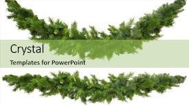  Presentation with white christmas - Cool new PPT layouts with christmas garlands curved and straight backdrop and a yellow colored foreground