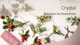  Presentation with natural - Colorful presentation design enhanced with christmas garlands with fresh flower backdrop and a lemonade colored foreground