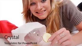  Presentation with golden christmas - Beautiful slides featuring christmas gift - golden money great backdrop and a  colored foreground