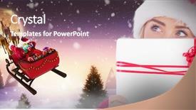  Presentation with christmas ribbon festive - Audience pleasing theme consisting of christmas gift against full moon backdrop and a violet colored foreground