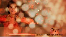  Presentation with girl christmas - Audience pleasing slides consisting of christmas gift against light circle backdrop and a  colored foreground
