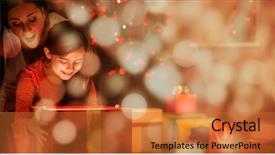  Presentation with christmas black - Presentation theme with christmas gift against light circle background and a red colored foreground