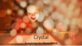  Presentation with christmas black - Slide deck featuring christmas gift against light circle background and a  colored foreground