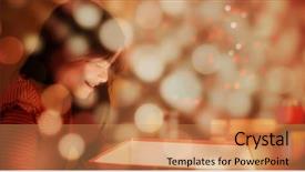  Presentation with christmas gift wrap - Cool new presentation theme with christmas gift against light circle backdrop and a  colored foreground