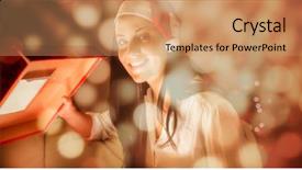  Presentation with christmas black - Colorful slide deck enhanced with christmas gift against light circle backdrop and a coral colored foreground