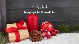  Presentation with candle christmas - Slide deck featuring christmas gift and candle as background decoration background and a dark gray colored foreground