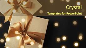  Presentation with christmas sale - PPT theme with christmas-gift-and-ornaments-christmas background and a tawny brown colored foreground