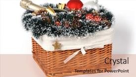  Presentation with gifs christmas - Audience pleasing PPT layouts consisting of christmas gift basket on white backdrop and a coral colored foreground