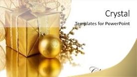  Presentation with gift - Colorful PPT theme enhanced with christmas gift box and decorations backdrop and a white colored foreground
