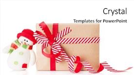 Presentation with snowman - PPT theme consisting of christmas gift box and snowman background and a white colored foreground