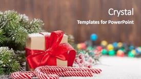  Presentation with candy canes - Amazing slide set having christmas gift box candy canes backdrop and a violet colored foreground