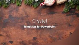  Presentation with christmas chocolate - Presentation consisting of christmas gift box cup of hot chocolate with marshmallow and fir tree branch covered by snow on wooden background top view xmas backdrop with space for your greetings background and a tawny brown colored foreground