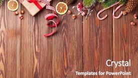  Presentation with fir tree - Audience pleasing PPT theme consisting of christmas gift box food decor backdrop and a tawny brown colored foreground