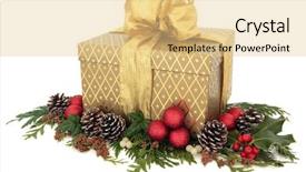  Presentation with red gold white - Amazing presentation having christmas gift box in gold backdrop and a lemonade colored foreground