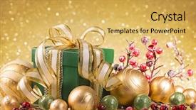  Presentation with christmas balls disco ball - Colorful slides enhanced with christmas gift box with christmas backdrop and a yellow colored foreground