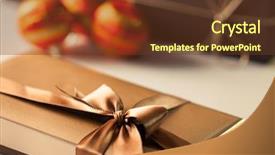  Presentation with christmas red - Amazing PPT layouts having christmas gift box backdrop and a tawny brown colored foreground