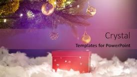  Presentation with party lights - Beautiful PPT theme featuring christmas-gift-boxe-against-bokeh backdrop and a coral colored foreground