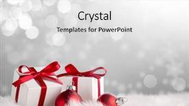  Presentation with christmas balls disco ball - Beautiful slides featuring christmas gift boxes and balls backdrop and a white colored foreground