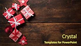  Presentation with decoration - Presentation consisting of christmas gift boxes and decoration background and a wine colored foreground