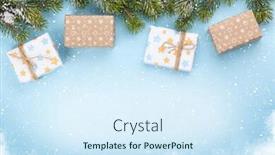  Presentation with fir tree - Amazing theme having christmas-gift-boxes-and-fir backdrop and a sky blue colored foreground