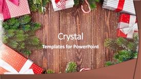  Presentation with christmas gift wrap - Amazing slide deck having christmas gift boxes and fir backdrop and a coral colored foreground