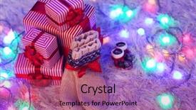  Presentation with christmas lights - Slide set consisting of christmas gift boxes and lights background and a  colored foreground