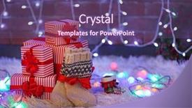  Presentation with christmas lights - Colorful PPT theme enhanced with christmas gift boxes and lights backdrop and a  colored foreground
