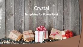  Presentation with christmas lights - Colorful presentation enhanced with christmas gift boxes and lights backdrop and a gray colored foreground