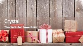  Presentation with boxes - Slide deck enhanced with christmas gift boxes in front background and a coral colored foreground