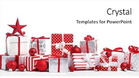  Presentation with white christmas - Slides with christmas gift boxes on white background and a white colored foreground