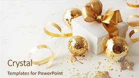  Presentation with happy new year - Colorful presentation design enhanced with christmas gift christmas ornaments happy backdrop and a lemonade colored foreground