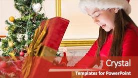  Presentation with sexy santa woman red - Audience pleasing theme consisting of christmas gift during christmas time backdrop and a  colored foreground