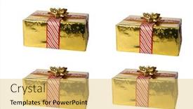  Presentation with merry christmas - Slide deck enhanced with christmas-gift-gold-wrapped-christmas background and a yellow colored foreground