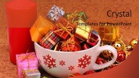  Presentation with vintage christmas - Cool new theme with christmas gift on vintage christmas backdrop and a red colored foreground