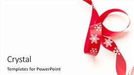  Presentation with gift ribbon - Slide set consisting of christmas gift ribbon on white background and a white colored foreground