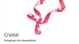  Presentation with gift ribbon - Colorful slide deck enhanced with christmas gift ribbon on white backdrop and a white colored foreground