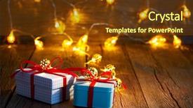  Presentation with vintage christmas - Theme enhanced with christmas gift vintage rustic wooden background and a tawny brown colored foreground