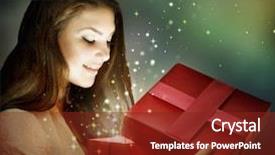  Presentation with christmas gift wrap - PPT theme with christmas gift background and a tawny brown colored foreground