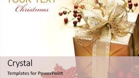  Presentation with gift - Beautiful slides featuring christmas gift backdrop and a lemonade colored foreground