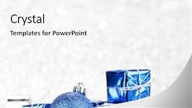  Presentation with glitter - PPT theme featuring christmas gifts and decoration on shiny glitter background background and a white colored foreground