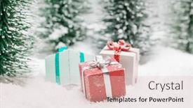  Presentation with snow tree - Presentation enhanced with christmas-gifts-in-fir-tree background and a lemonade colored foreground