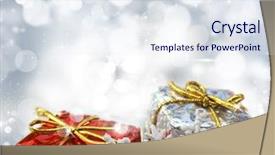  Presentation with silver christmas - Cool new PPT theme with christmas gifts on a silver backdrop and a  colored foreground