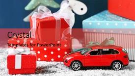 Presentation with gifts - Presentation design with christmas gifts on color wooden background and a red colored foreground