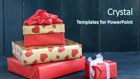 Presentation with gifs christmas - Amazing slide deck having christmas gifts on color wooden backdrop and a  colored foreground