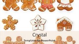  Presentation with white christmas - Theme with christmas gingerbread cookie set isolated background and a lemonade colored foreground