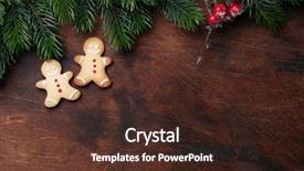  Presentation with cookies christmas - PPT layouts with christmas gingerbread cookies and xmas background and a tawny brown colored foreground