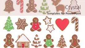  Presentation with gingerbread - PPT layouts with christmas gingerbread cookies isolated on white background and a lemonade colored foreground
