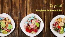  Presentation with cookies christmas - Slide set having christmas-gingerbread-cookies-on-three background and a tawny brown colored foreground