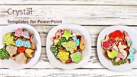  Presentation with cookies christmas - PPT layouts enhanced with christmas-gingerbread-cookies-on-three background and a lemonade colored foreground